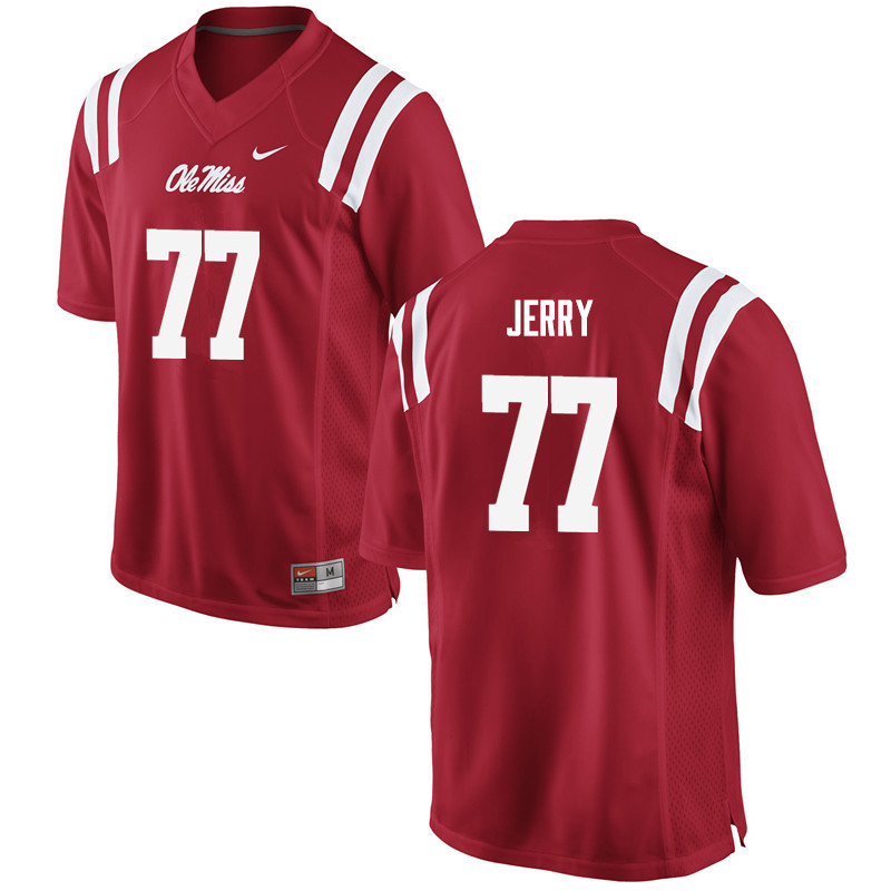 John Jerry Ole Miss Rebels NCAA Men's Red #77 Stitched Limited College Football Jersey RHY5458VZ